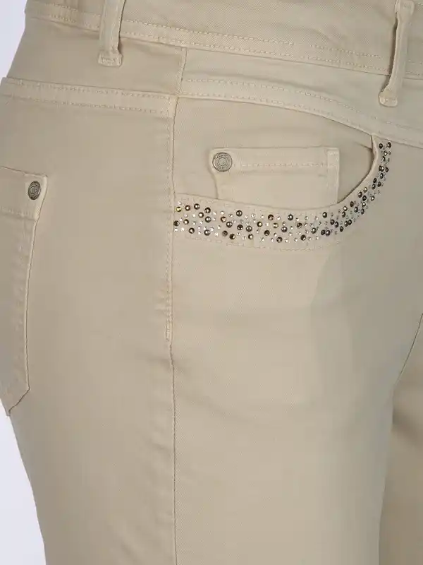 Bild 4 von Damen Hose mit Glitzersteinchen Beige