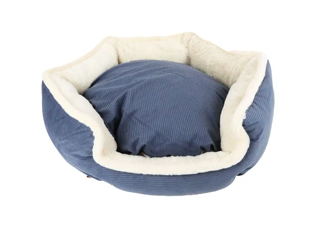 Bild 1 von Hundebett Hexagon aus Cord/Plüsch 65cm Dunkelblau