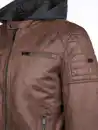 Bild 4 von Herren Bikerjacke mit Kapuze Braun