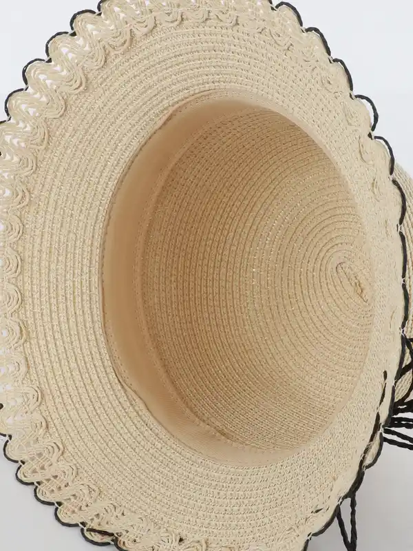 Bild 3 von Damen Strohhut mit Wellenmuster Blau