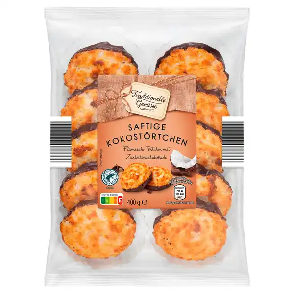 Bild 1 von TRADITIONELLE GENÜSSE Kokostörtchen 400 g, Flämische Törtchen