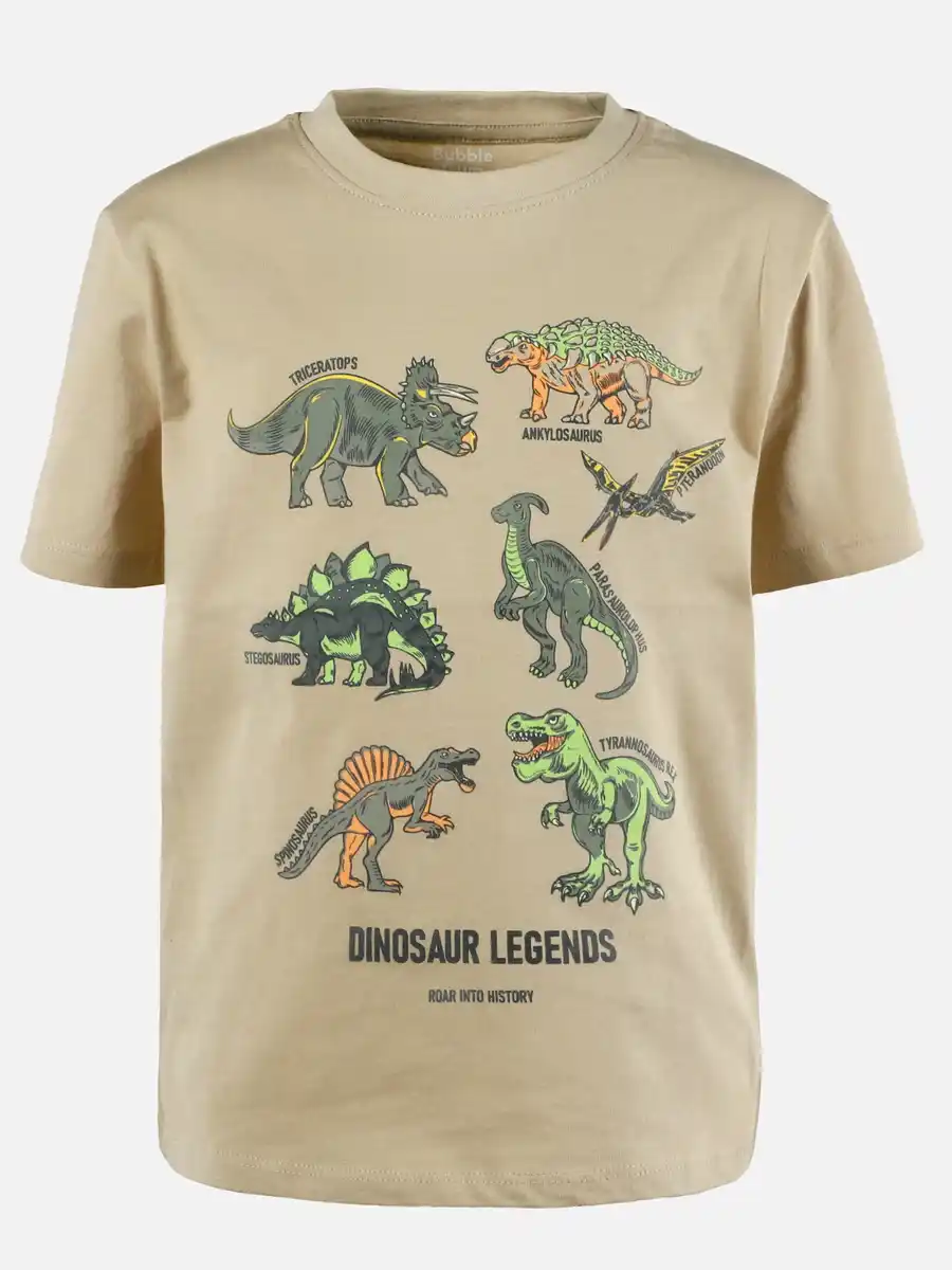 Bild 1 von Jungen T-Shirt mit Dinomotiven, die im Dunkeln leuchten Beige