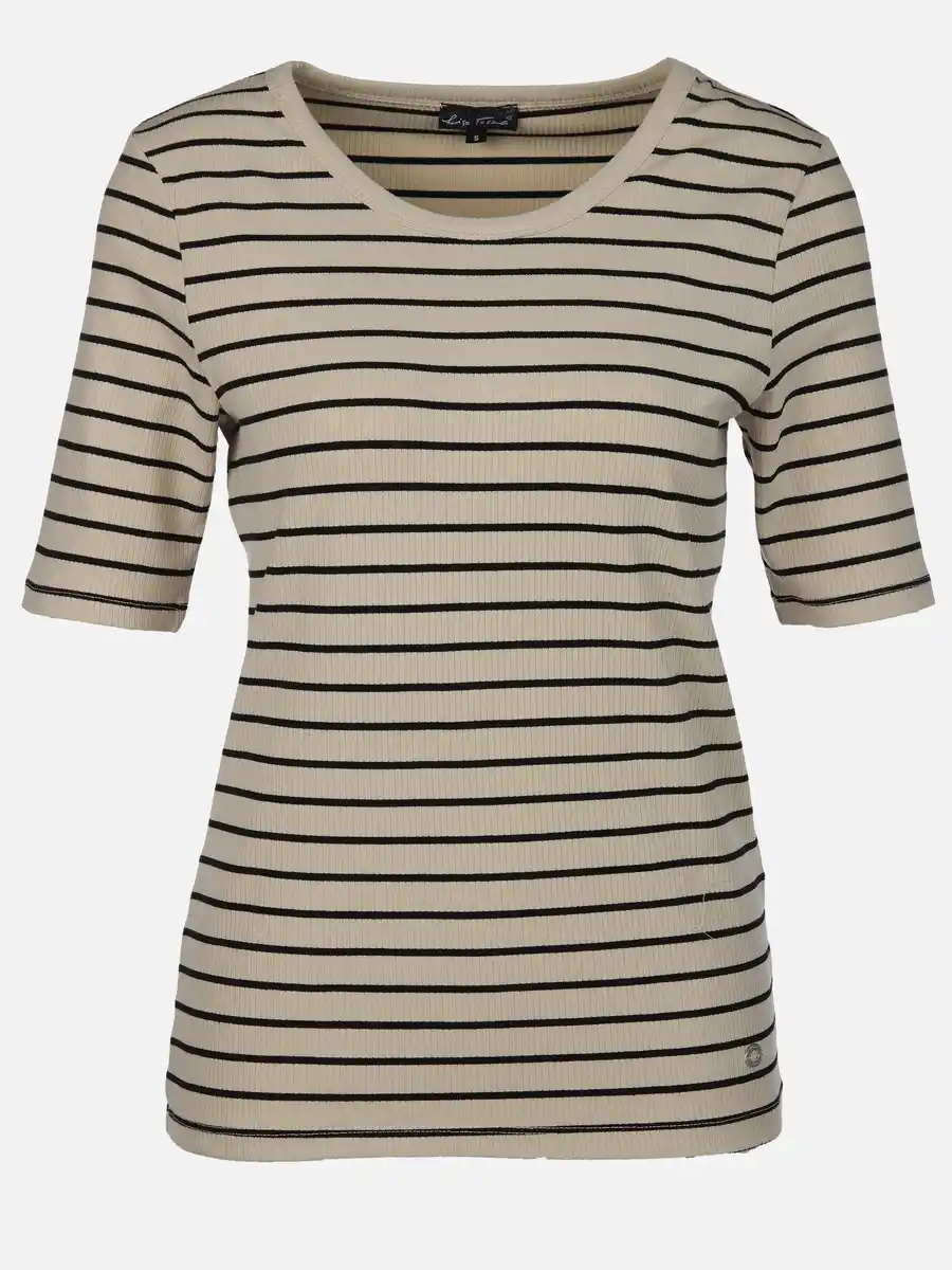 Bild 1 von Damen Rippshirt mit Streifen Beige