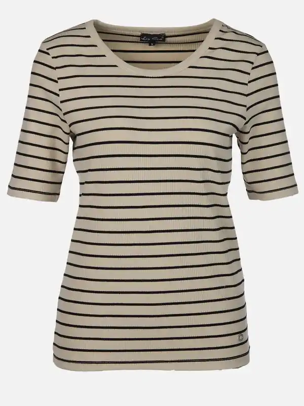 Bild 1 von Damen Rippshirt mit Streifen Beige