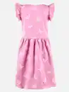 Bild 2 von Mädchen Kleid mit Flügelärmelchen und Alloverprint Pink