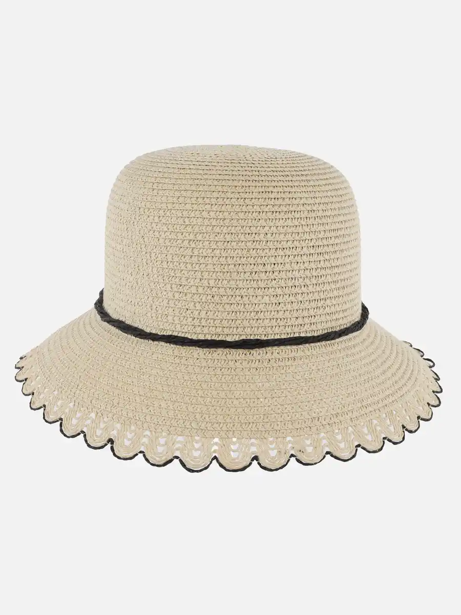 Bild 2 von Damen Strohhut mit Wellenmuster Blau