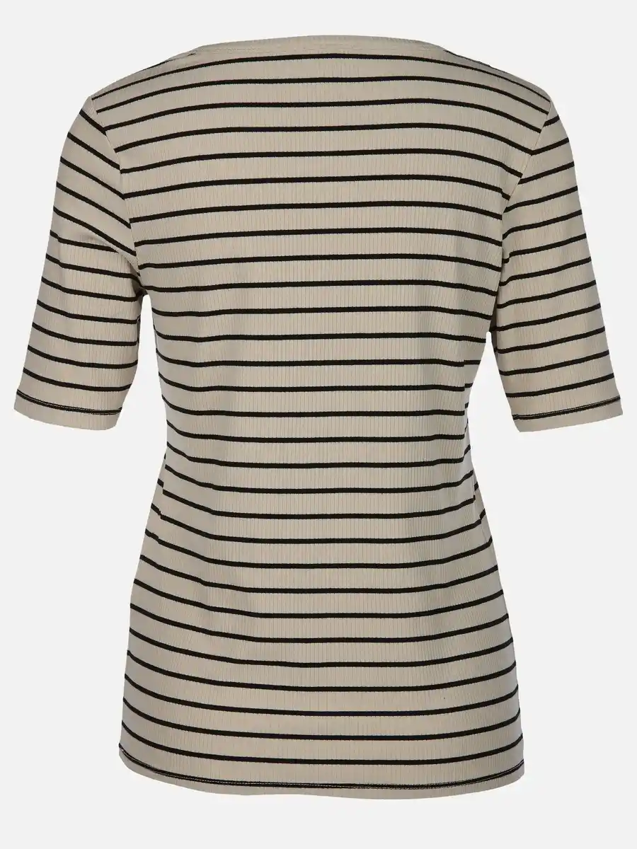 Bild 2 von Damen Rippshirt mit Streifen Beige