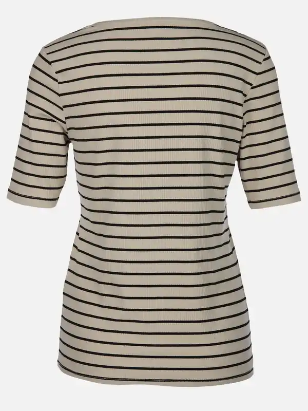 Bild 2 von Damen Rippshirt mit Streifen Beige