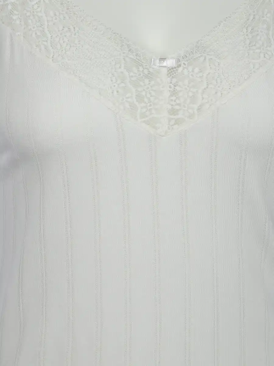 Bild 3 von Damen Unterhemd mit Spitze Weiß