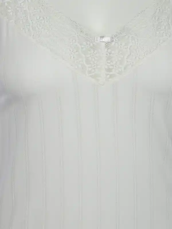 Bild 3 von Damen Unterhemd mit Spitze Weiß