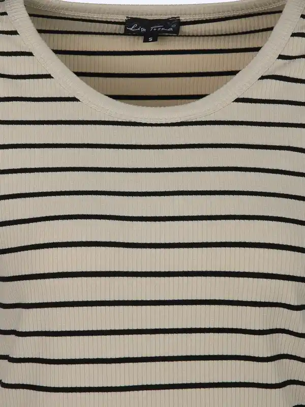 Bild 3 von Damen Rippshirt mit Streifen Beige