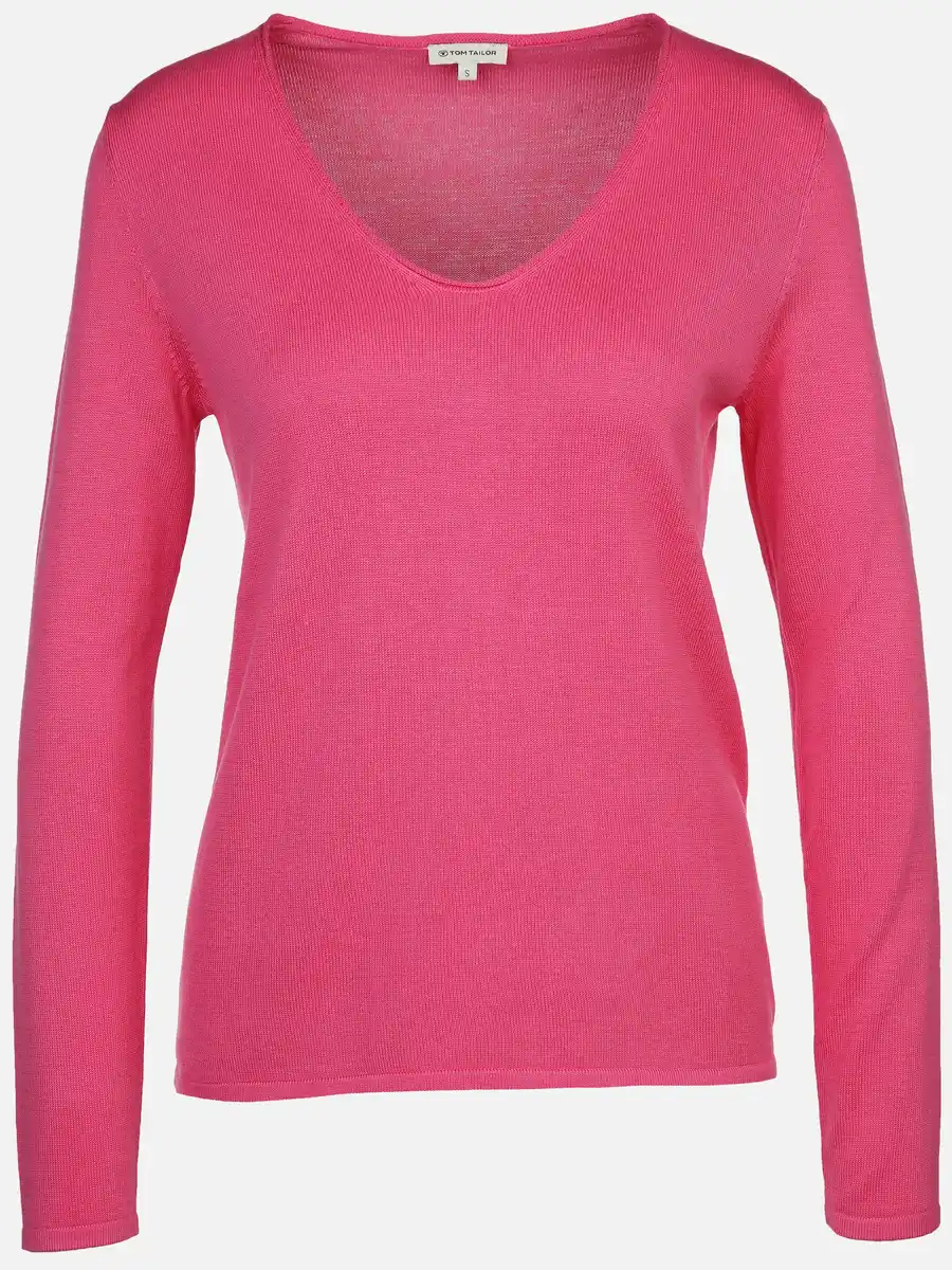Bild 1 von Damen Pullover mit V-Ausschnitt Pink