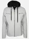Bild 1 von Herren Bikerjacke mit abnehmbarer Kapuze Silber