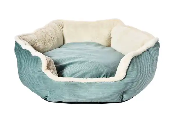 Bild 1 von Hundebett Hexagon aus Cord/Plüsch 65cm Mint