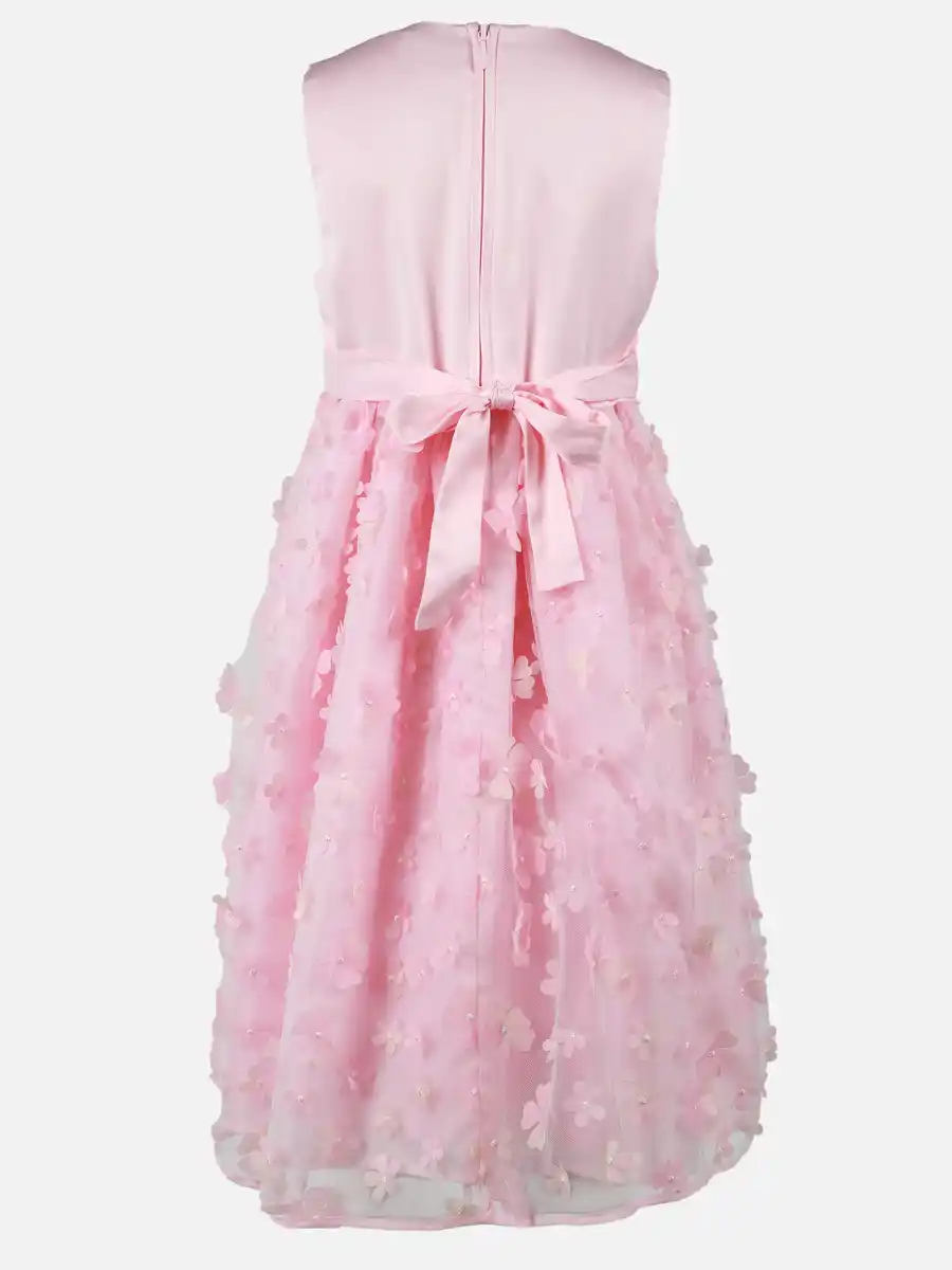 Bild 2 von Mädchen Kleid im romantischen Look mit Mesh und Blumen Rosa