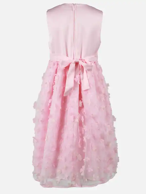 Bild 2 von Mädchen Kleid im romantischen Look mit Mesh und Blumen Rosa