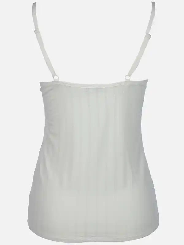 Bild 2 von Damen Unterhemd mit Spitze Weiß