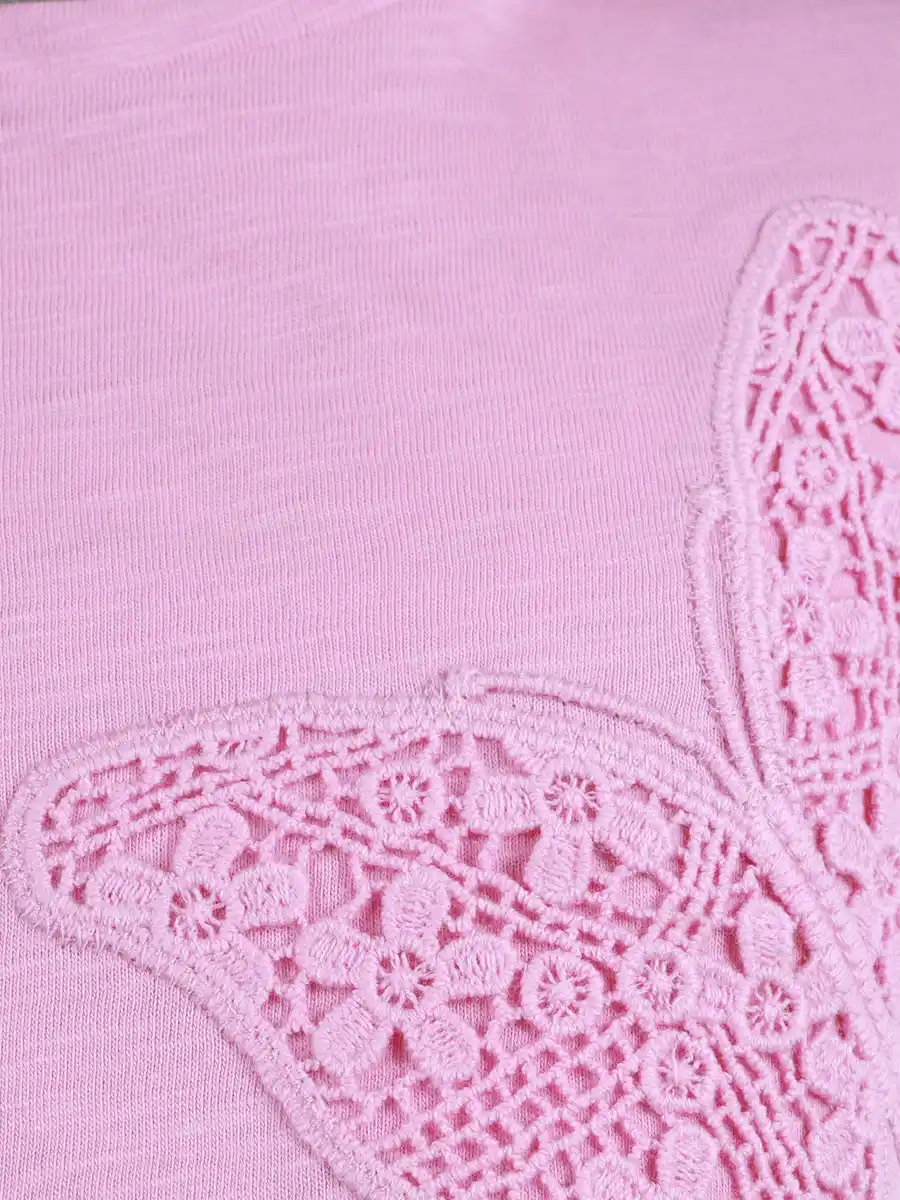 Bild 3 von Mädchen Shirt mit Schmetterlings-Appliaktion Rosa