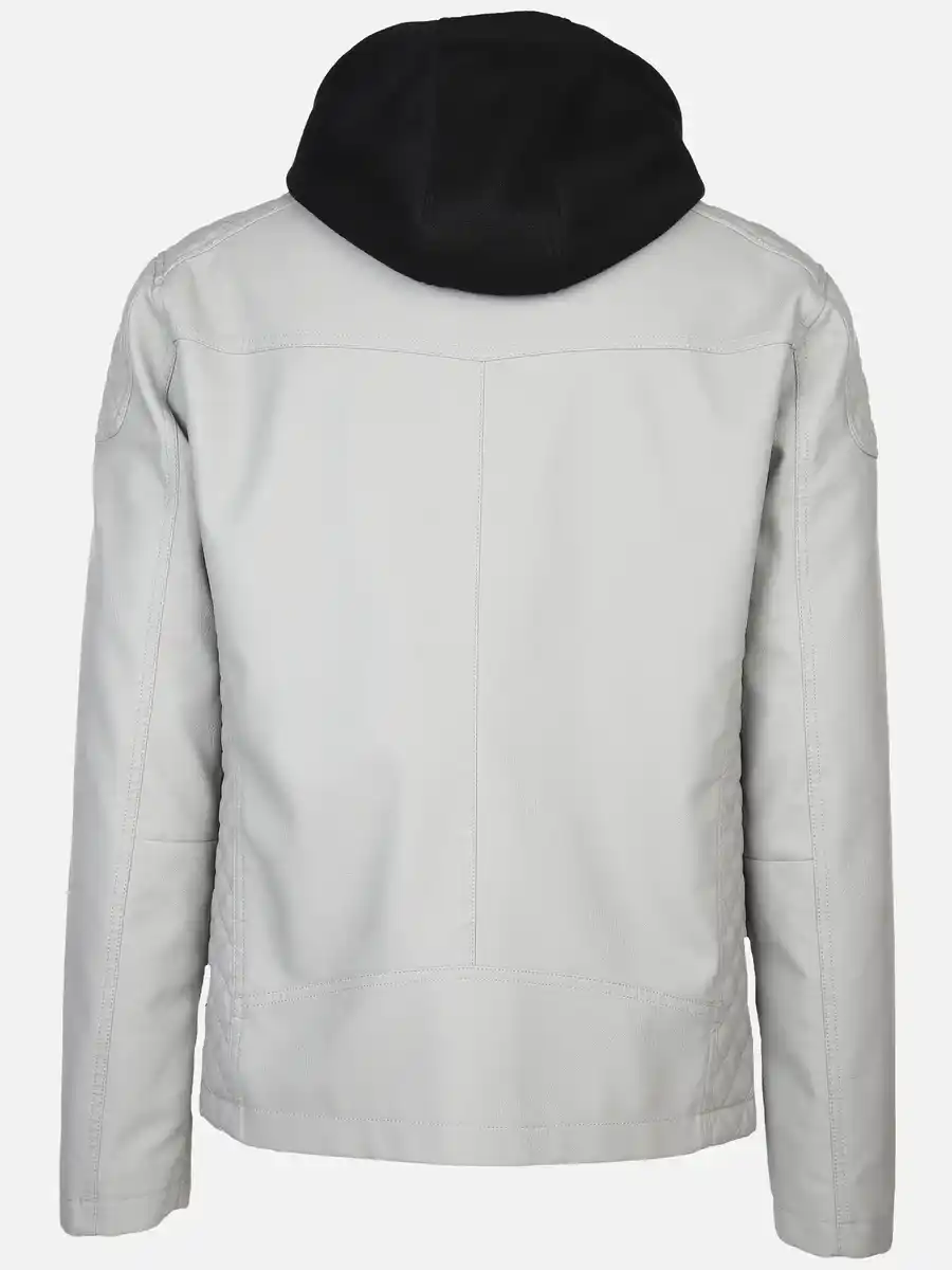 Bild 2 von Herren Bikerjacke mit abnehmbarer Kapuze Silber