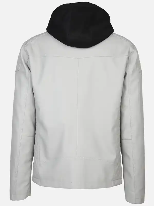 Bild 2 von Herren Bikerjacke mit abnehmbarer Kapuze Silber