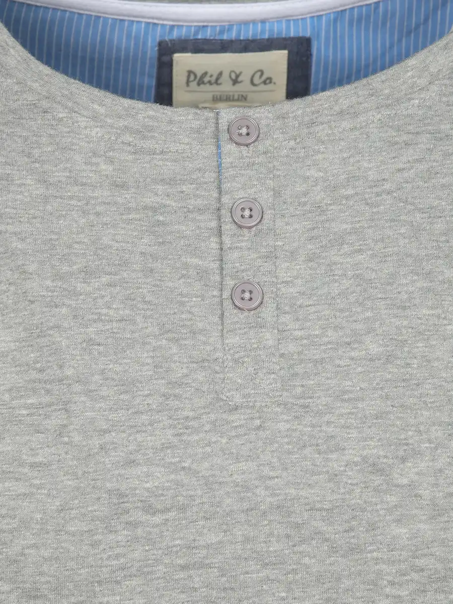 Bild 3 von Herren Schlafshirt meliert Grau