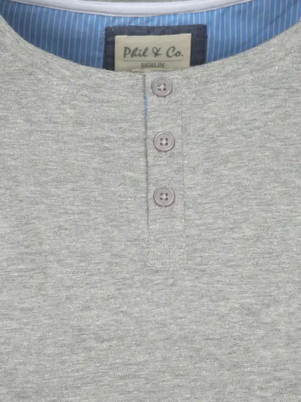 Bild 3 von Herren Schlafshirt meliert Grau