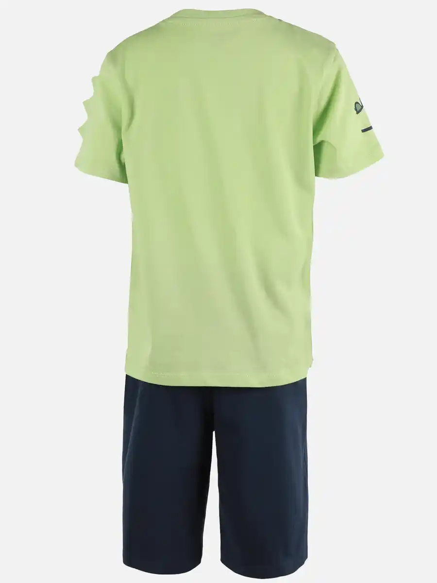 Bild 2 von Jungen T-Shirt mit Dinoprint und Sweatbermuda im Set Grün