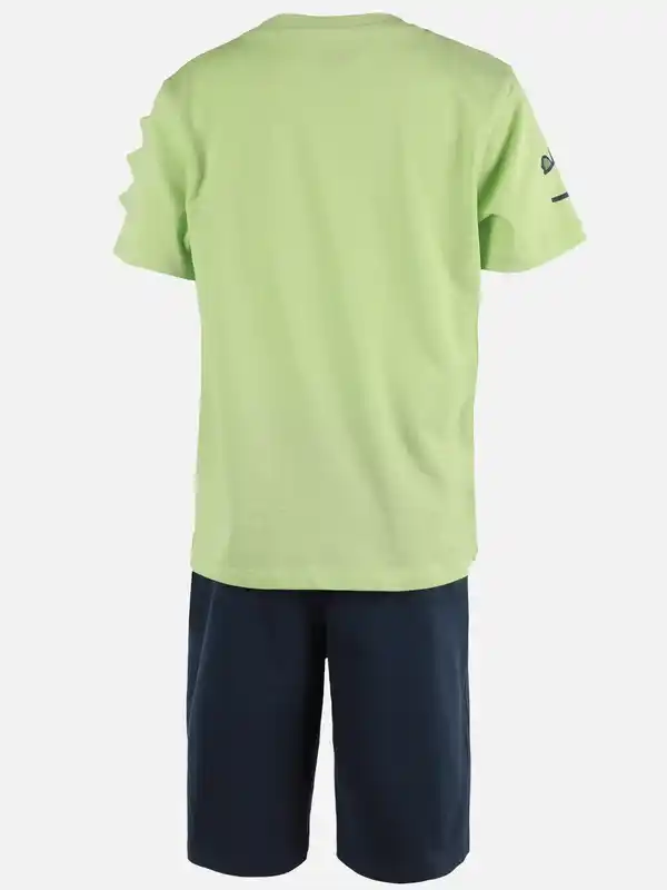 Bild 2 von Jungen T-Shirt mit Dinoprint und Sweatbermuda im Set Grün