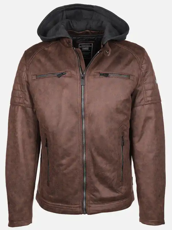 Bild 1 von Herren Bikerjacke mit Kapuze Braun