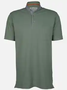 Herren Henleyshirt mit Brusttasche Grün