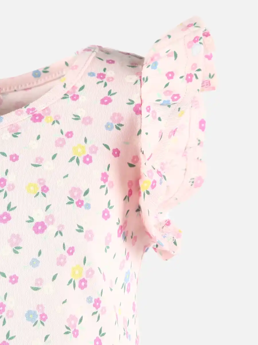 Bild 3 von Mädchen Kleid mit Flügelärmelchen und Alloverprint Rosa