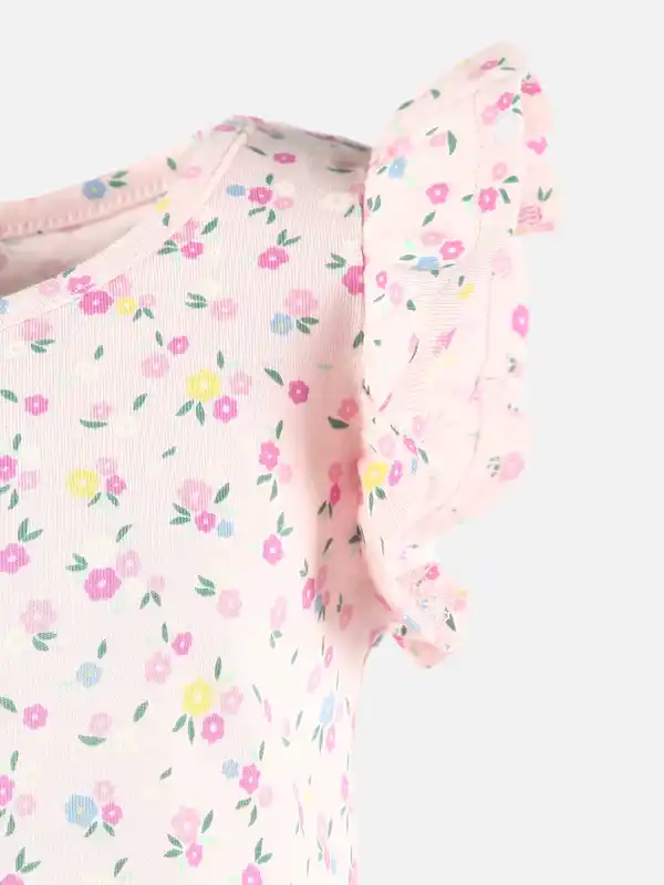 Bild 3 von Mädchen Kleid mit Flügelärmelchen und Alloverprint Rosa