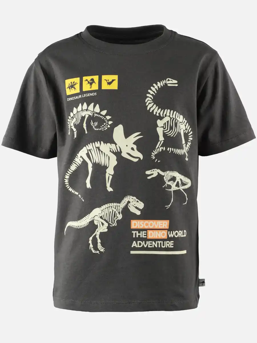 Bild 1 von Jungen T-Shirt mit phosphoreszierendem Dinomotiv Grau