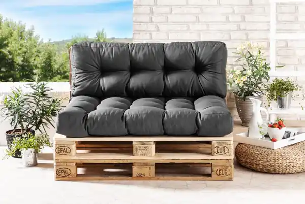 Bild 2 von XXL Outdoor Sitz- und Rückenkissen für Europaletten - Set "Anthrazit"