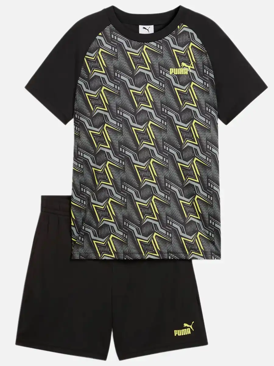 Bild 1 von Jungen Sportset, bestehend aus Shirt und kurzer Hose Schwarz