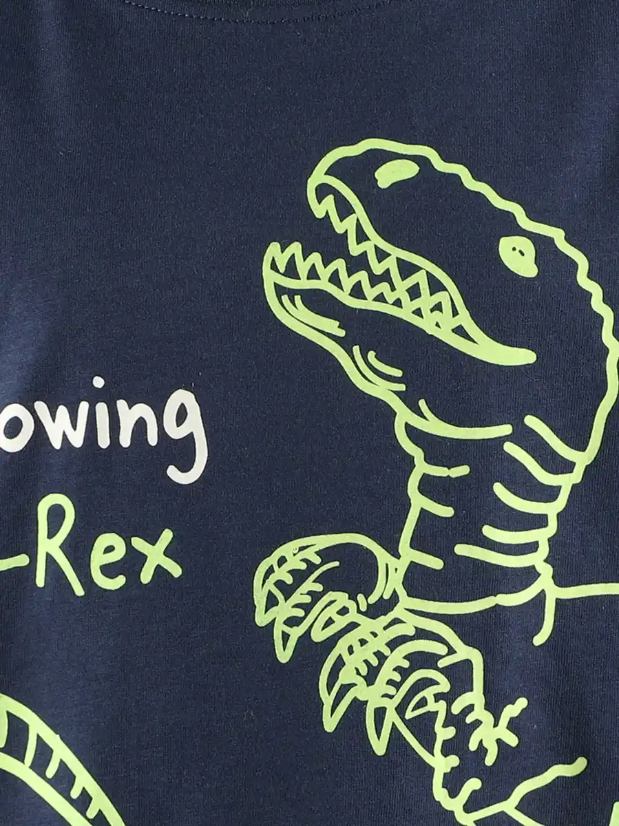 Bild 2 von Jungen Shirt mit Dino-Leuchtmotiv Blau