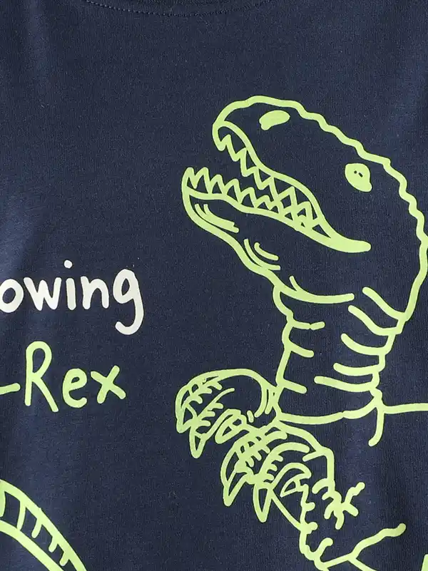 Bild 2 von Jungen Shirt mit Dino-Leuchtmotiv Blau