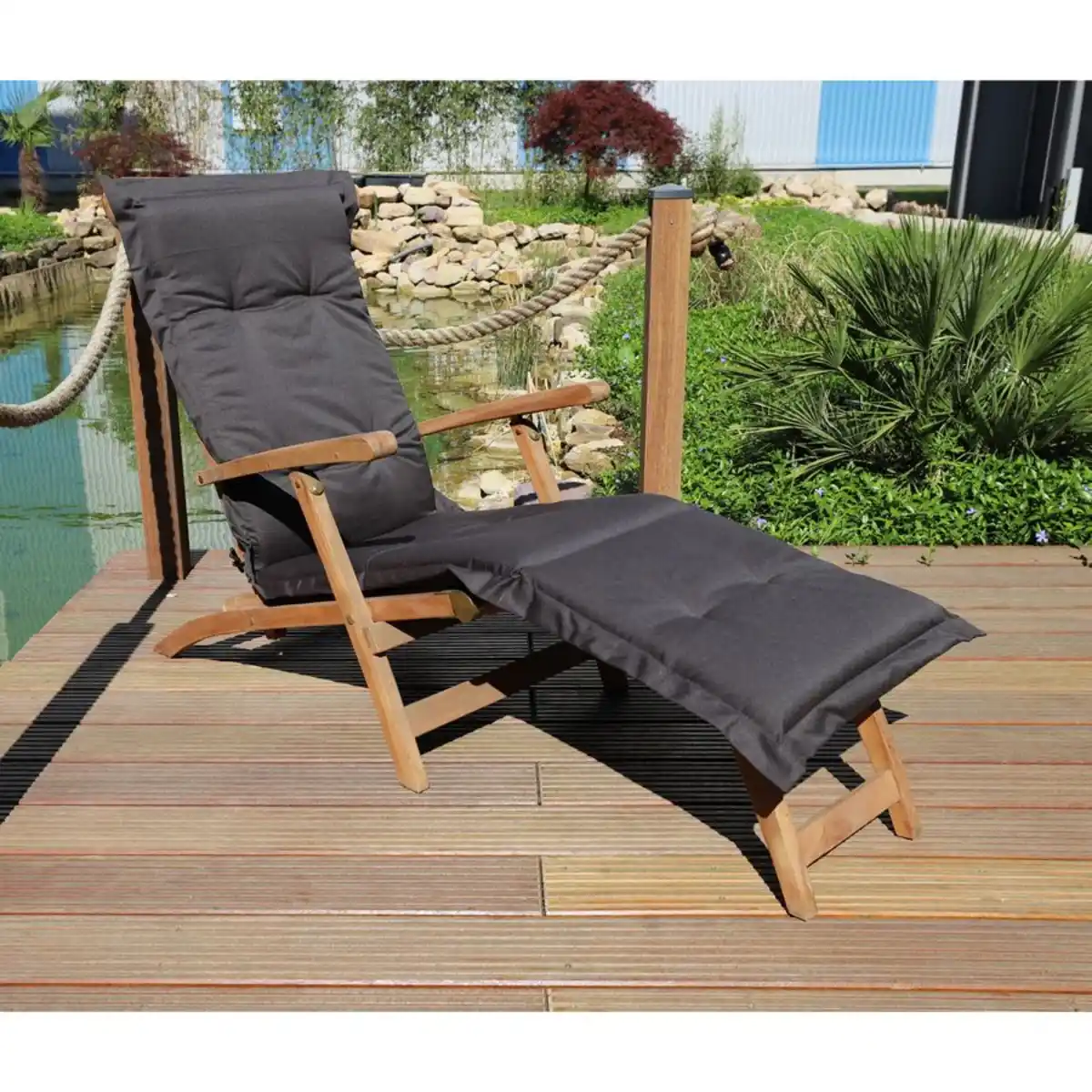 Bild 1 von Auflage Teak Deckchair Braun-Anthrazit