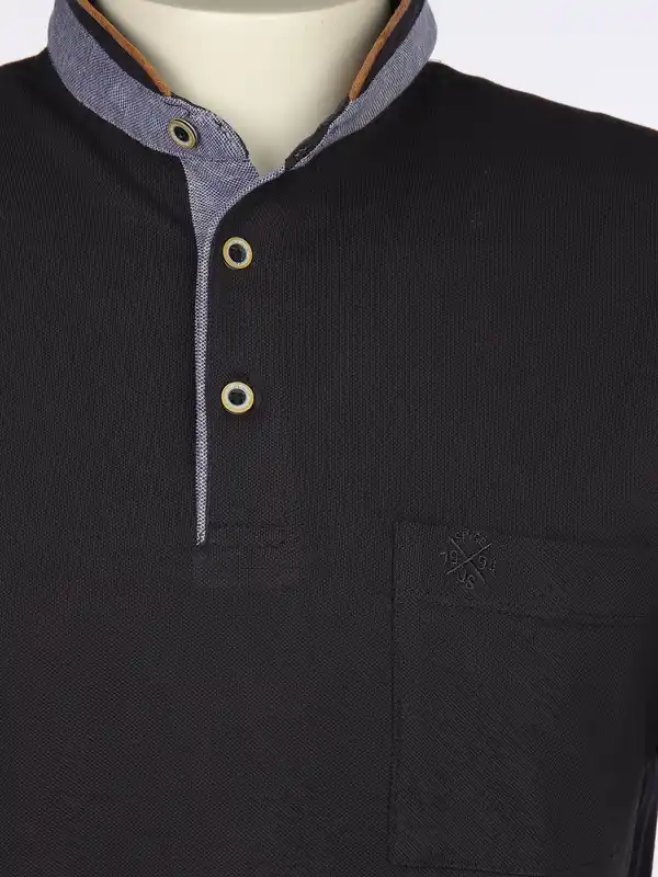 Bild 3 von Herren Henleyshirt mit Brusttasche Blau