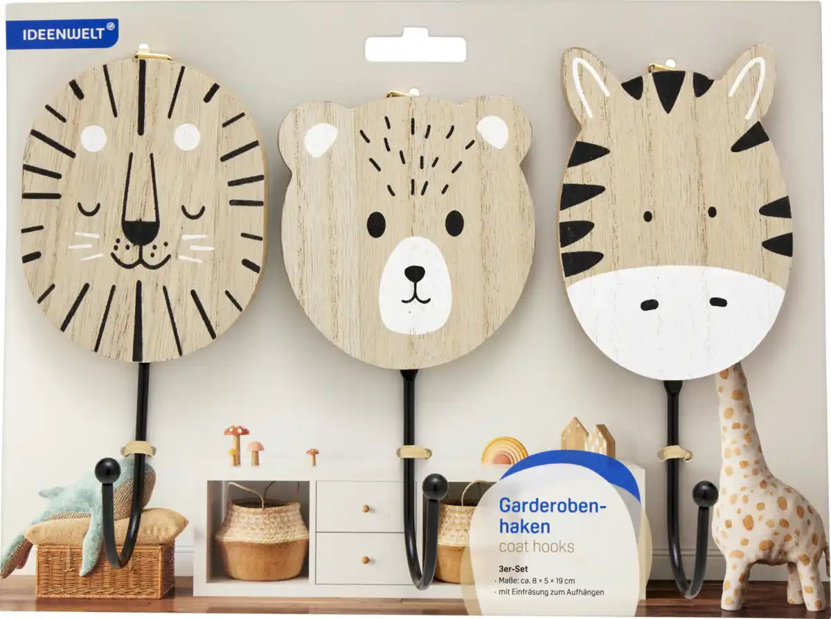 Bild 1 von IDEENWELT 3er-Set Garderobenhaken
