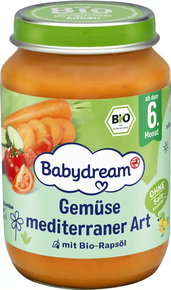 Bild 1 von Babydream Bio Gemüse mediterraner Art, 190 g