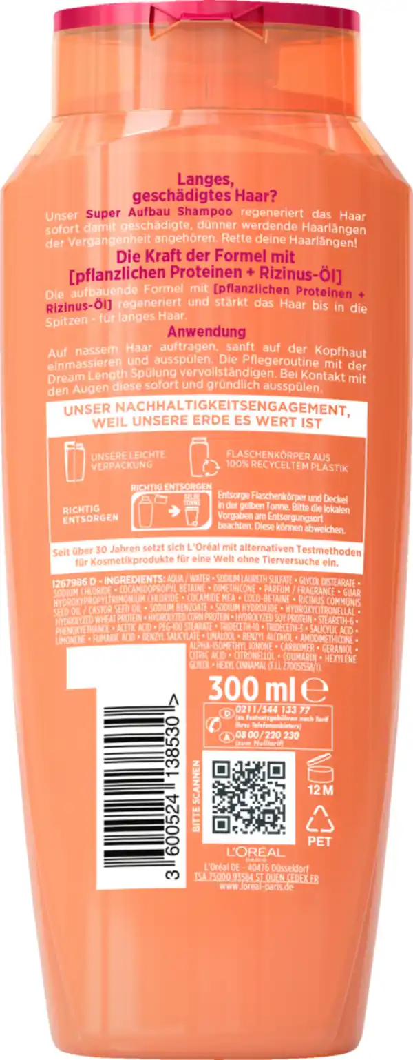 Bild 2 von L’Oréal Paris Elvital Dream Length Super Aufbau Shampoo, 300 ml