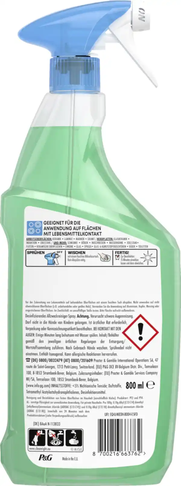 Bild 2 von Meister Proper Allzweckreiniger Spray Antibakteriell, 800 ml