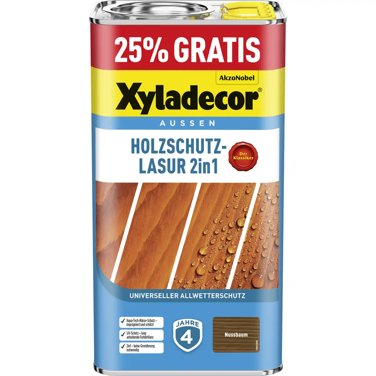 Bild 1 von Xyladecor 2in1 Holzschutzlasur nussbaumfarben 5 l