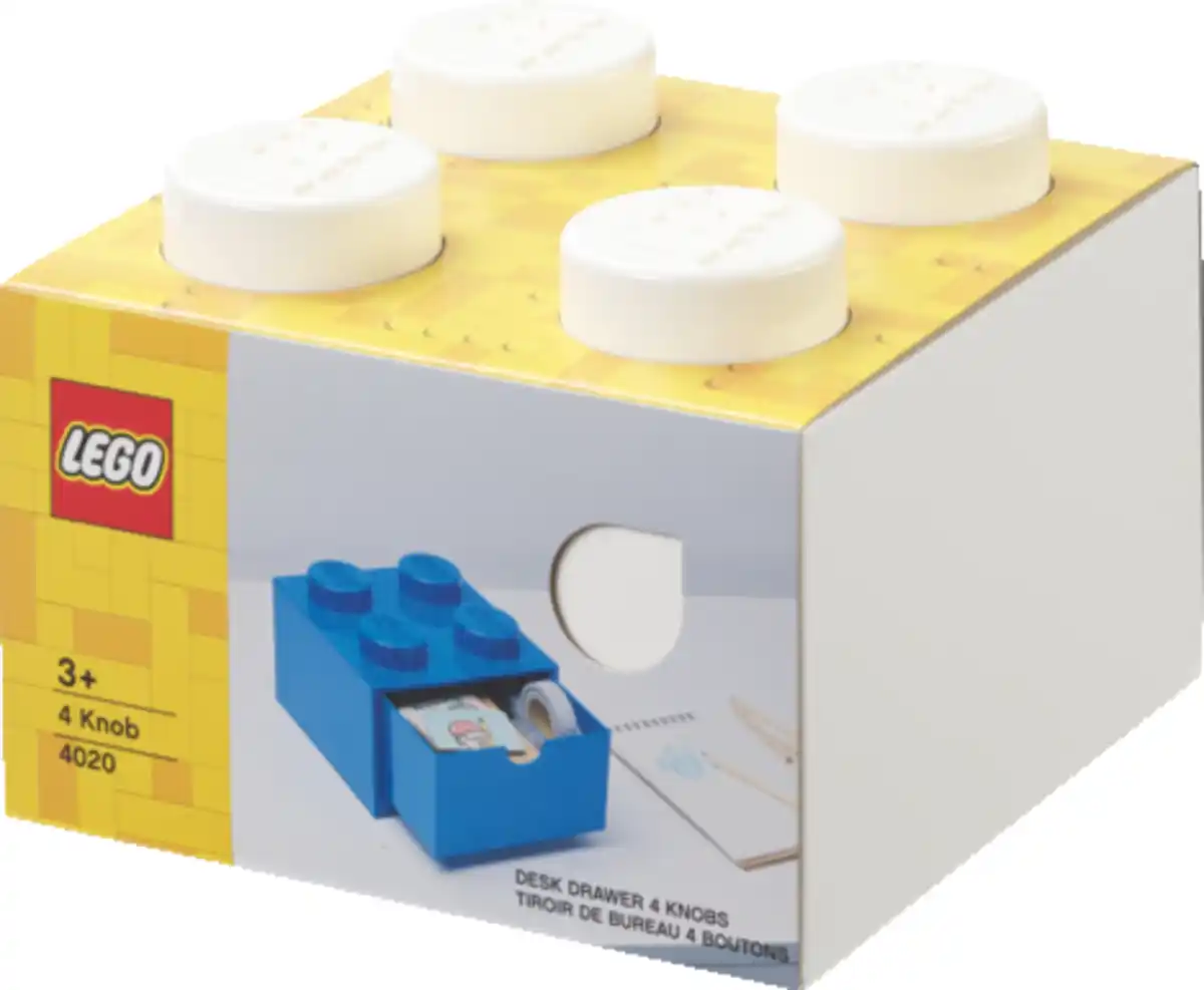 Bild 1 von LEGO Schreibtischelement mit Schubladen 4 Noppen, Weiß