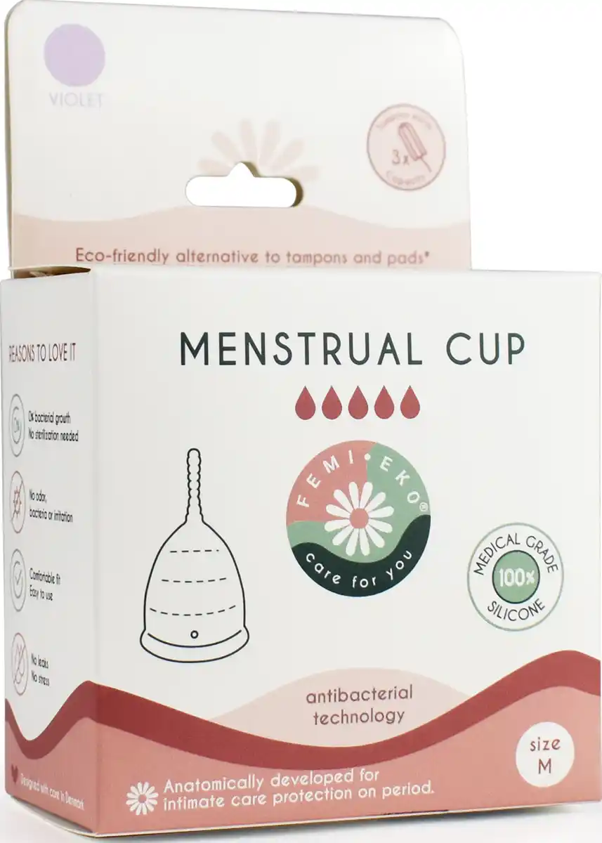 Bild 1 von Femi.Eko Antibakterielle Menstruationstasse lila Gr. M