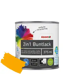 toom 2in1 Buntlack 'Sonnenblume' orangegelb seidenmatt 375 ml