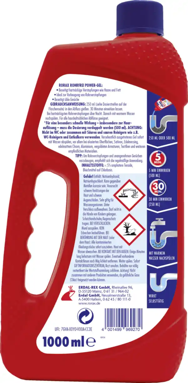 Bild 2 von rorax Rohrfrei Power-Gel, 1.000 ml
