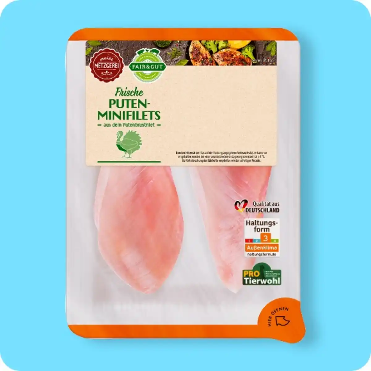 Bild 1 von FAIR & GUT Puten-Minifilets, Haltungsform 3: Außenklima²
