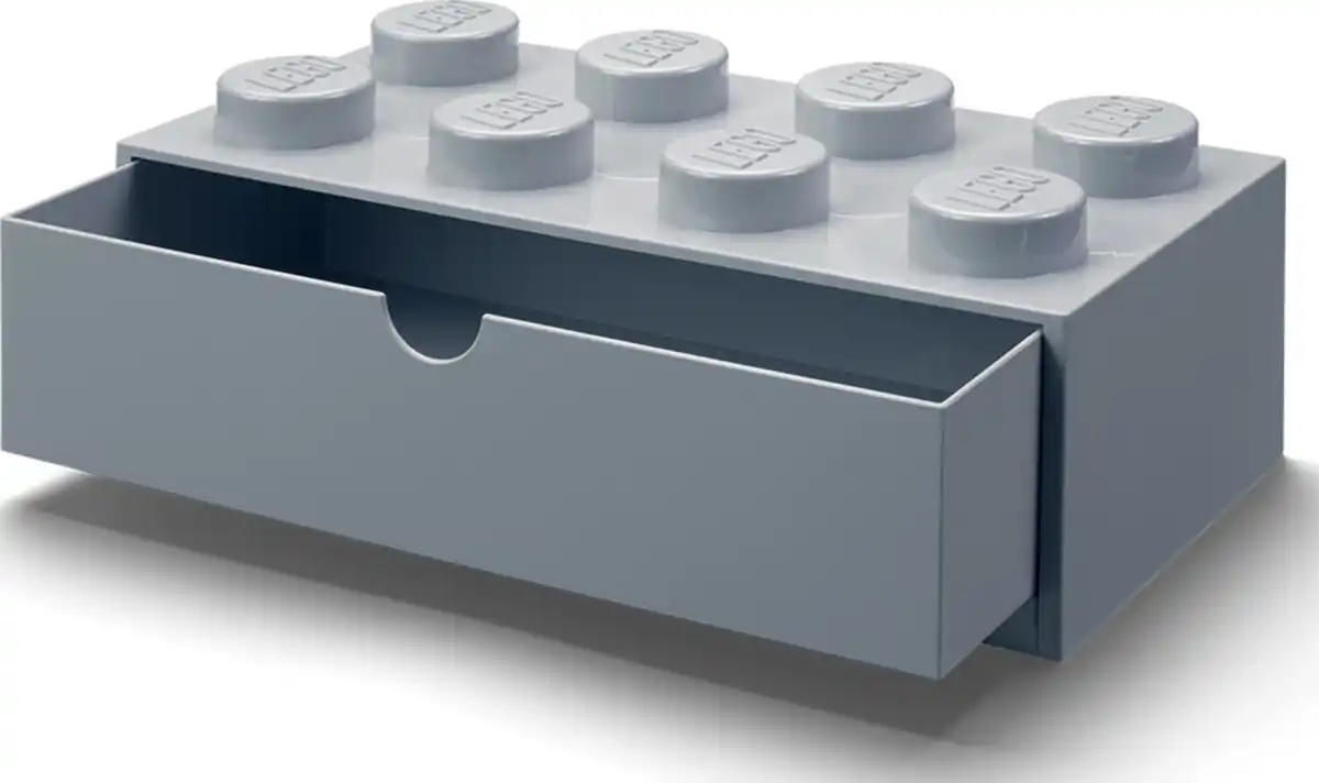 Bild 1 von LEGO Schreibtischelement mit Schubladen 8 Noppen, Grau